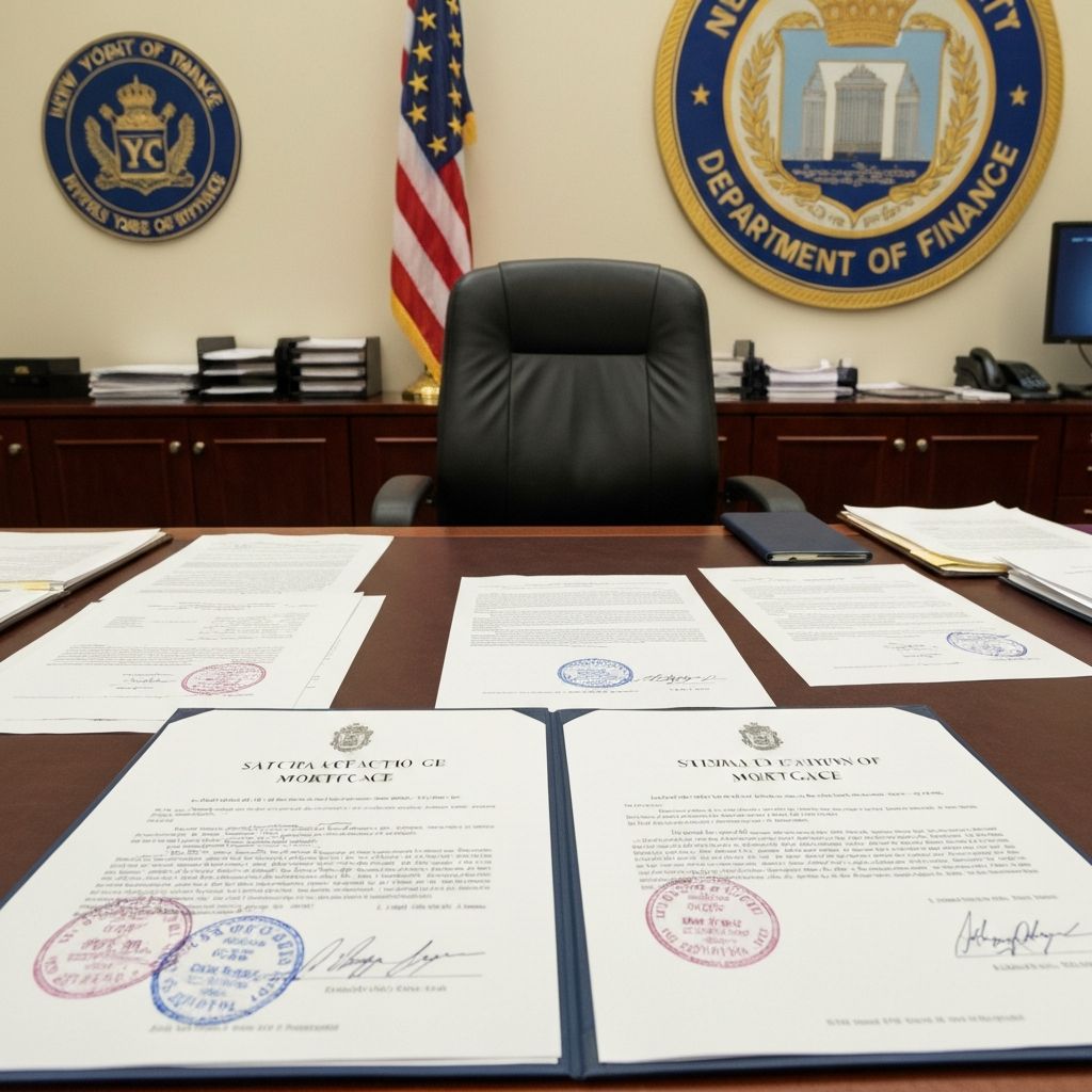 NYC Department Of Finance Document Type Satisfaction Of Mortgage